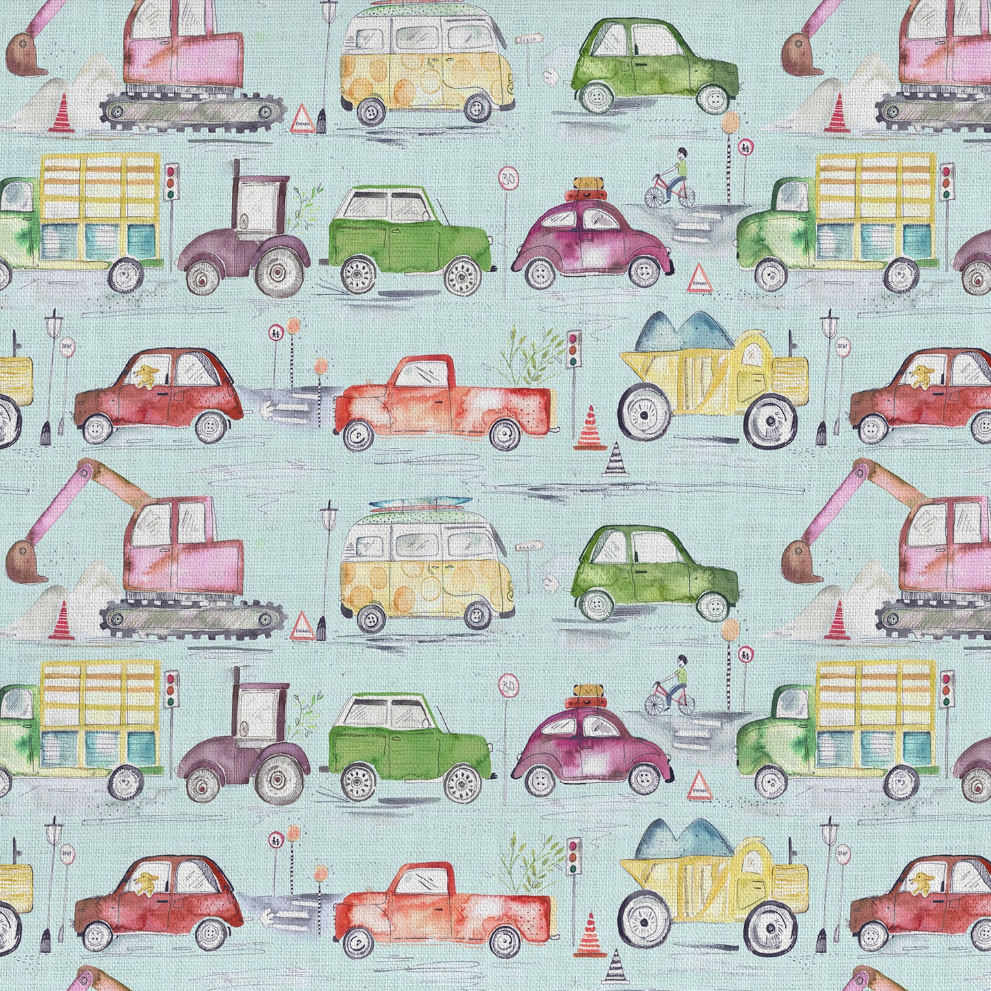 Traffic Jam 145Cm Ann Fabric - Dusk Sample