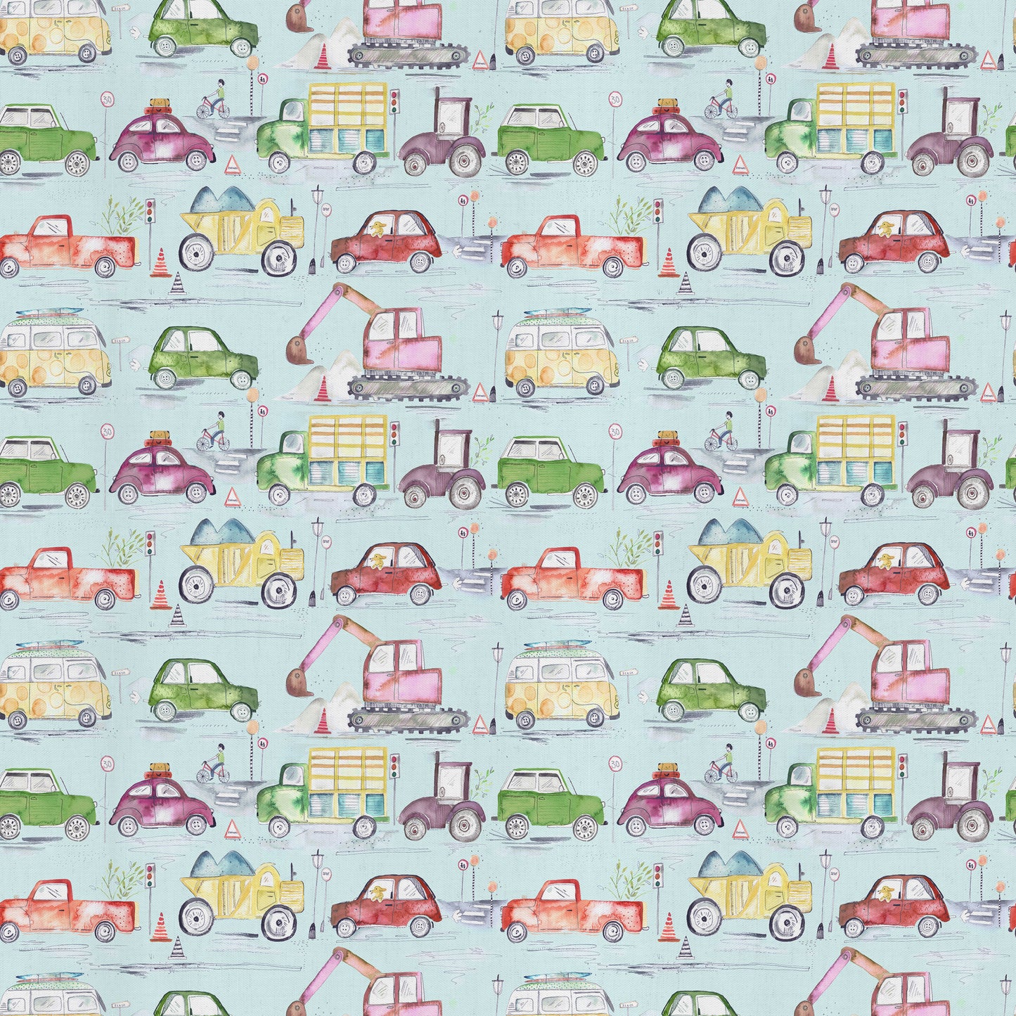 Traffic Jam 145Cm Ann Fabric Metre - Dusk
