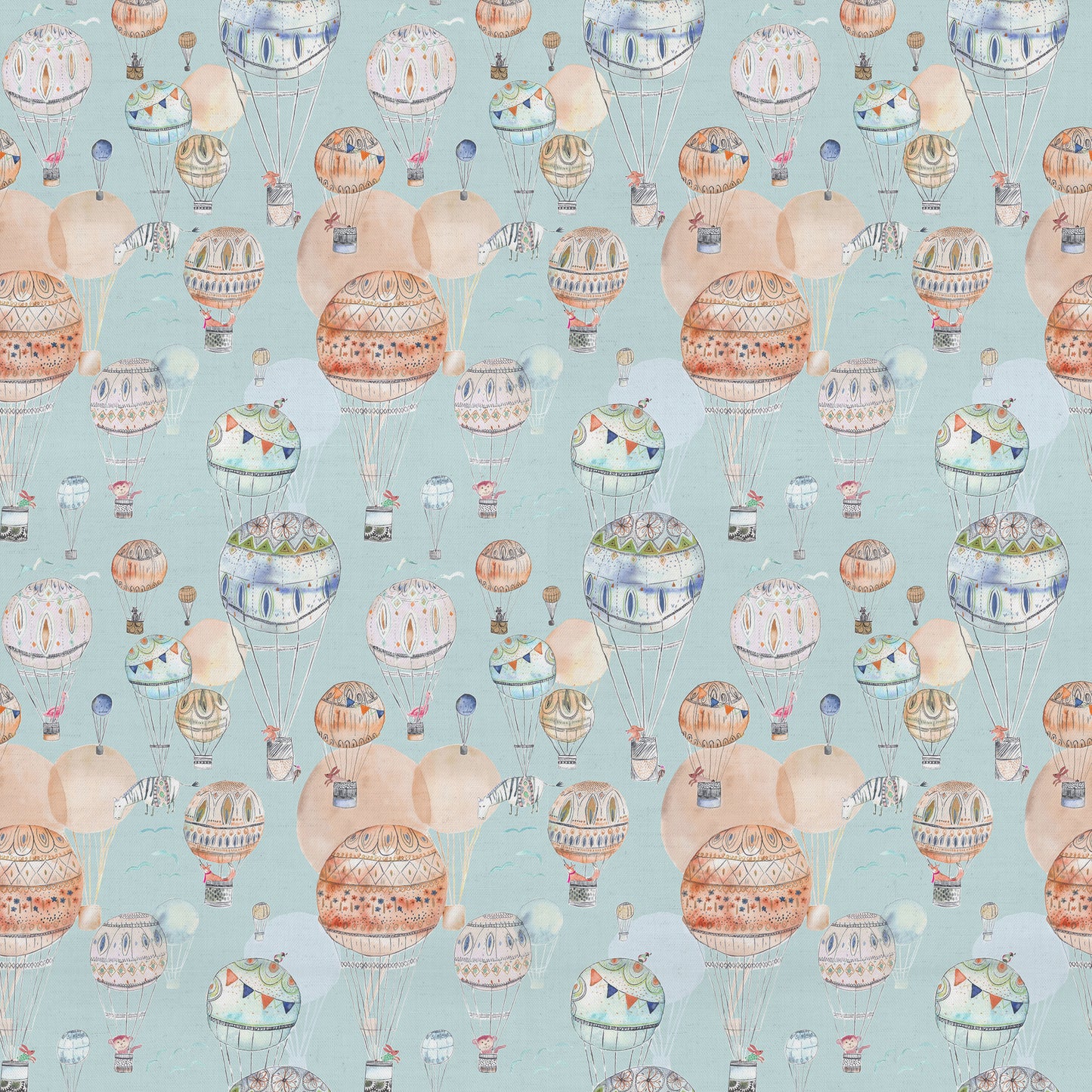Up And Away 145Cm Ann Fabric Metre - Cloud