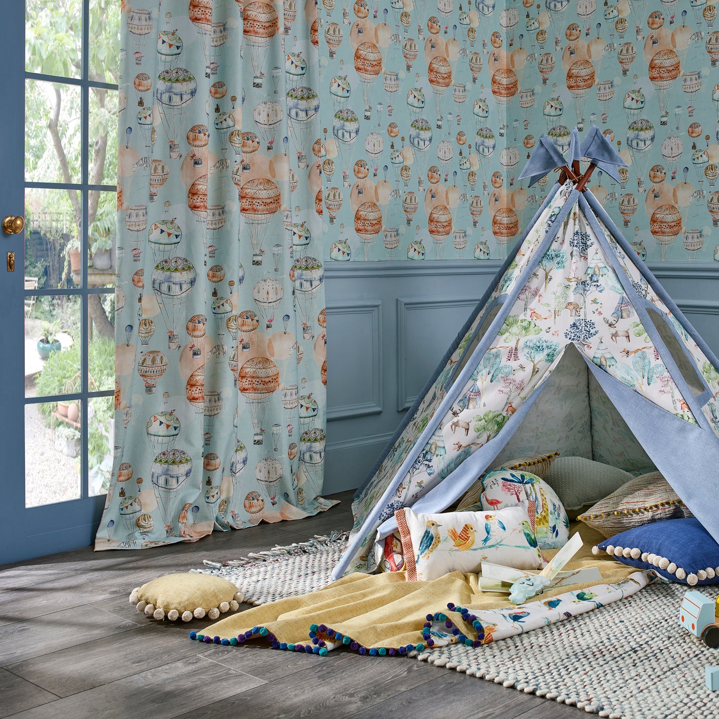 Up And Away 145Cm Ann Fabric Metre - Cloud