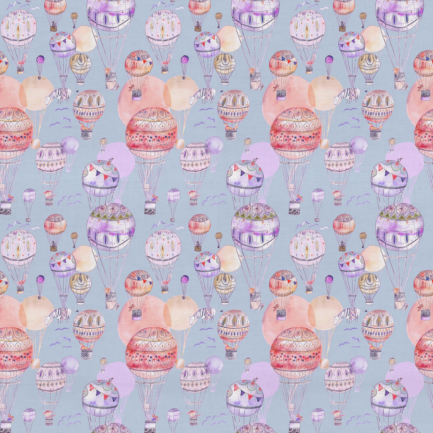 Up And Away 145Cm Ann Fabric Metre - Lilac