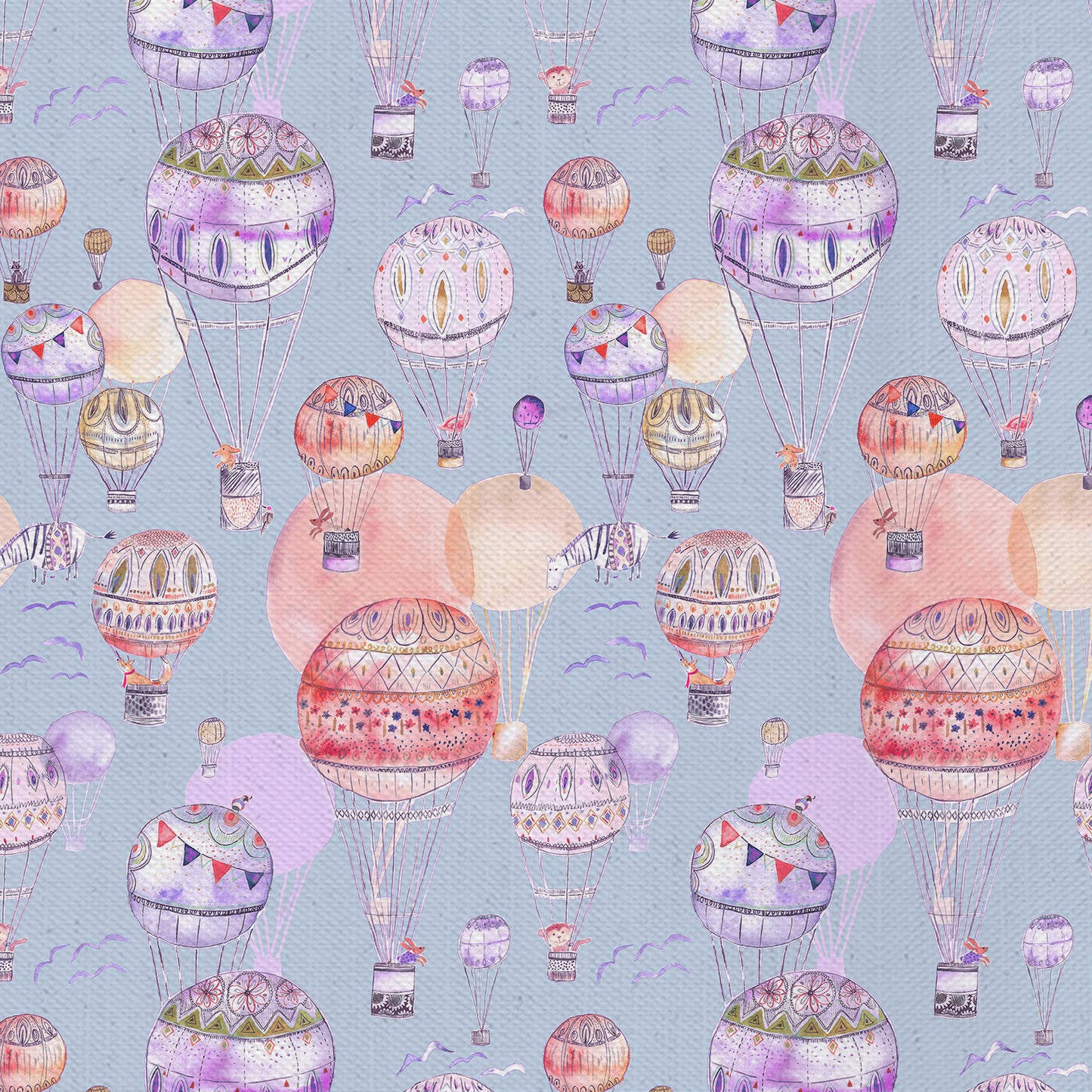 Up And Away 145Cm Ann Fabric Metre - Lilac