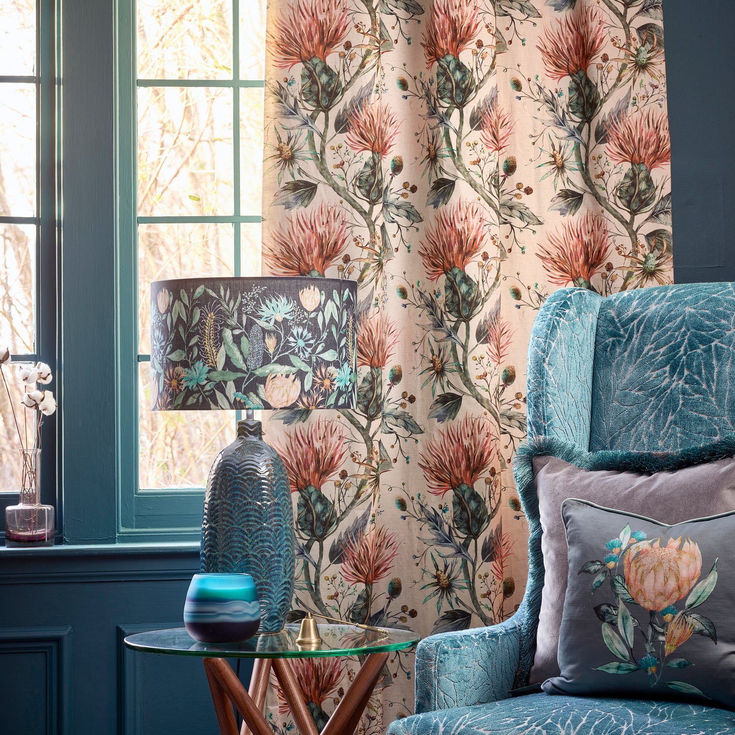 Varys 145Cm Fiona Fabric - Sapphire Sample