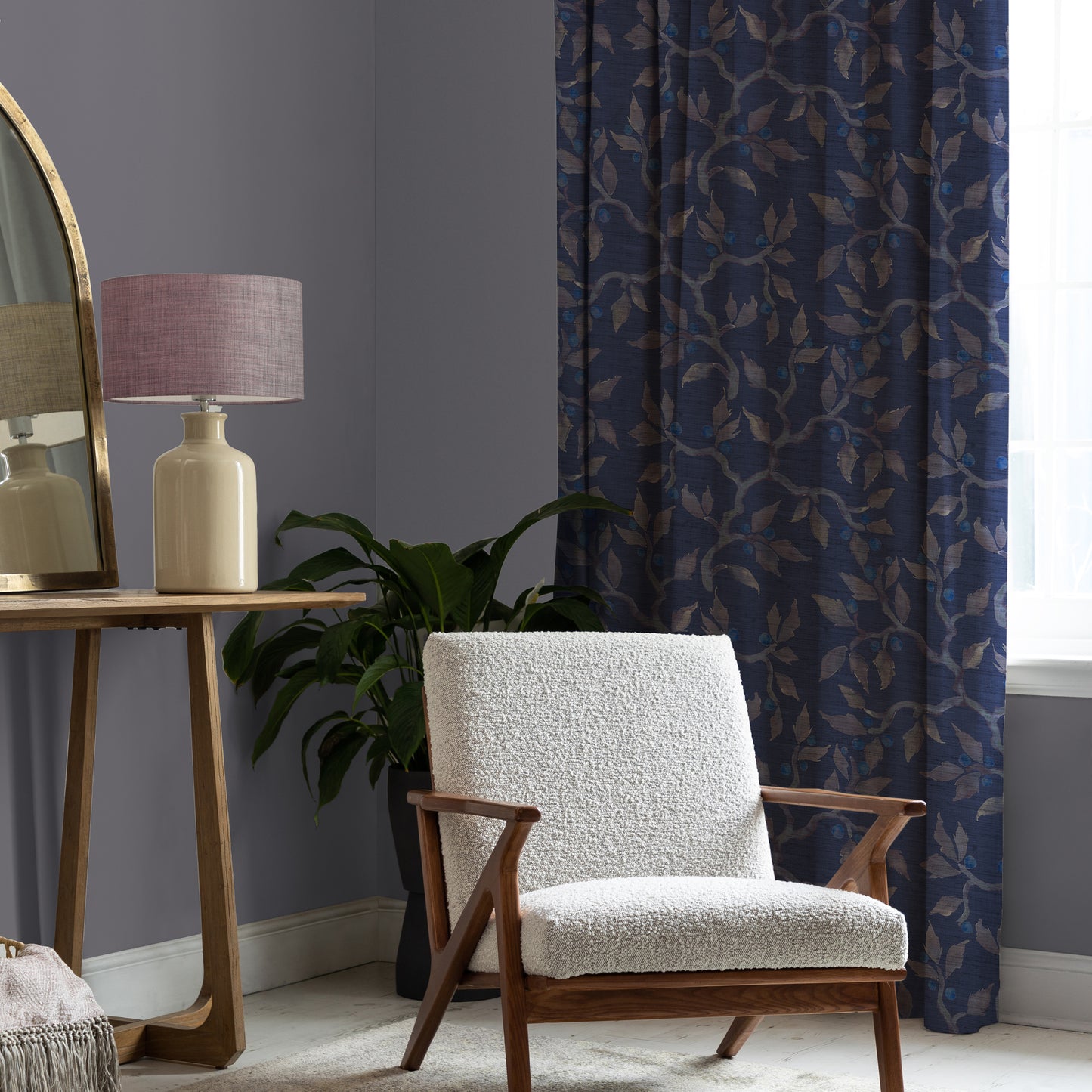 Vesper 138Cm Hamish Fabric - Sapphire Sample