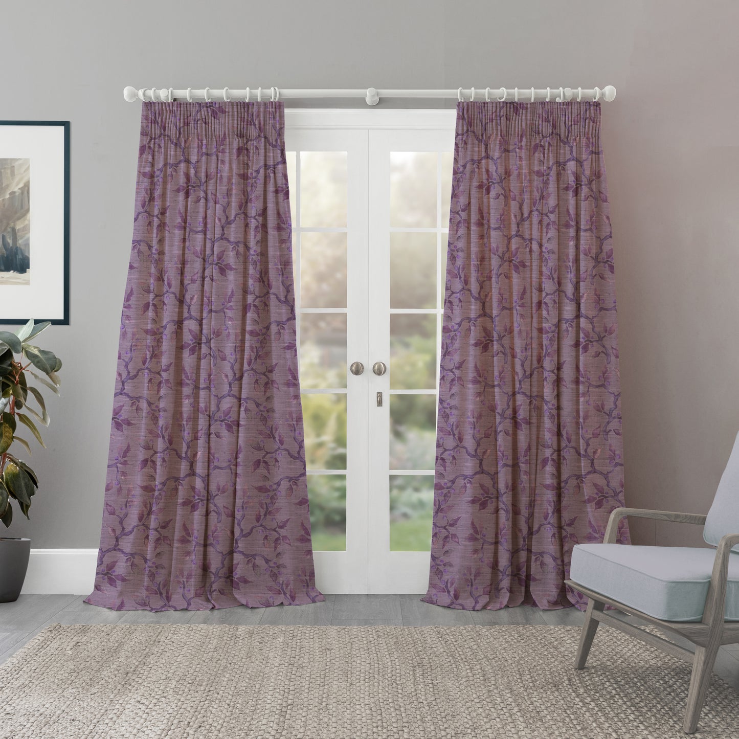 Vesper 138Cm Hamish Fabric Metre - Violet