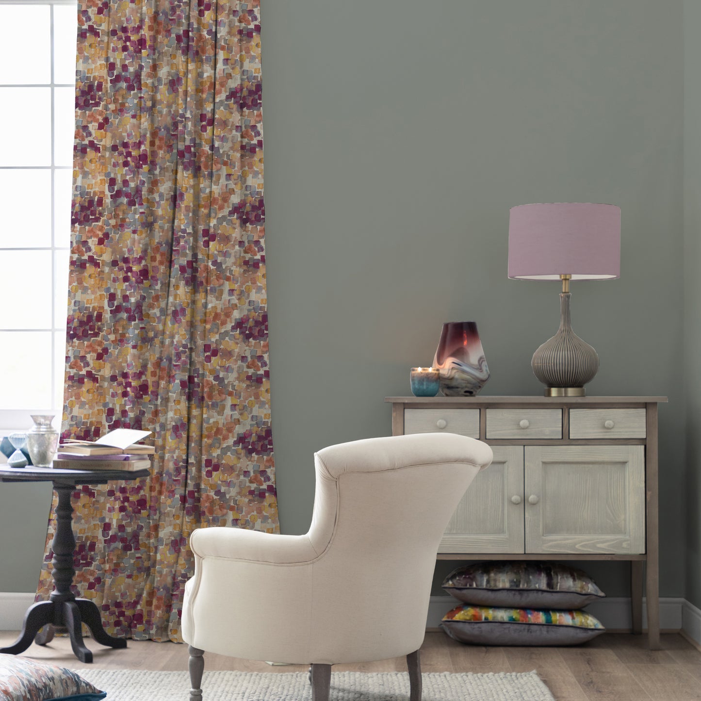 Vicente 140Cm Westin Silver Fabric - Elderberry Sample