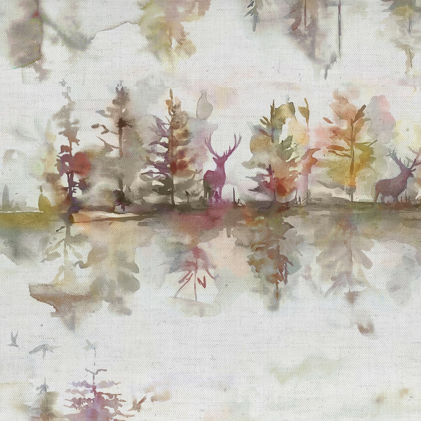 Wilderness Cream 145Cm Ann Fabric - Plum Cream Sample