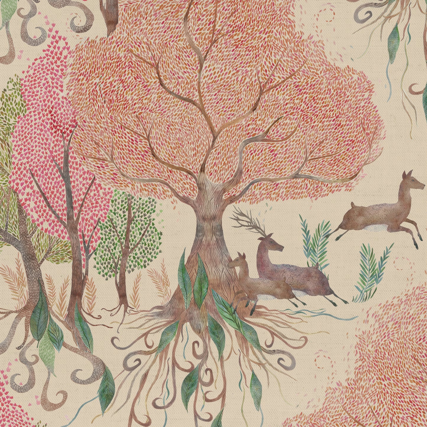 Willow Woods 140Cm Fabric Metre Blush