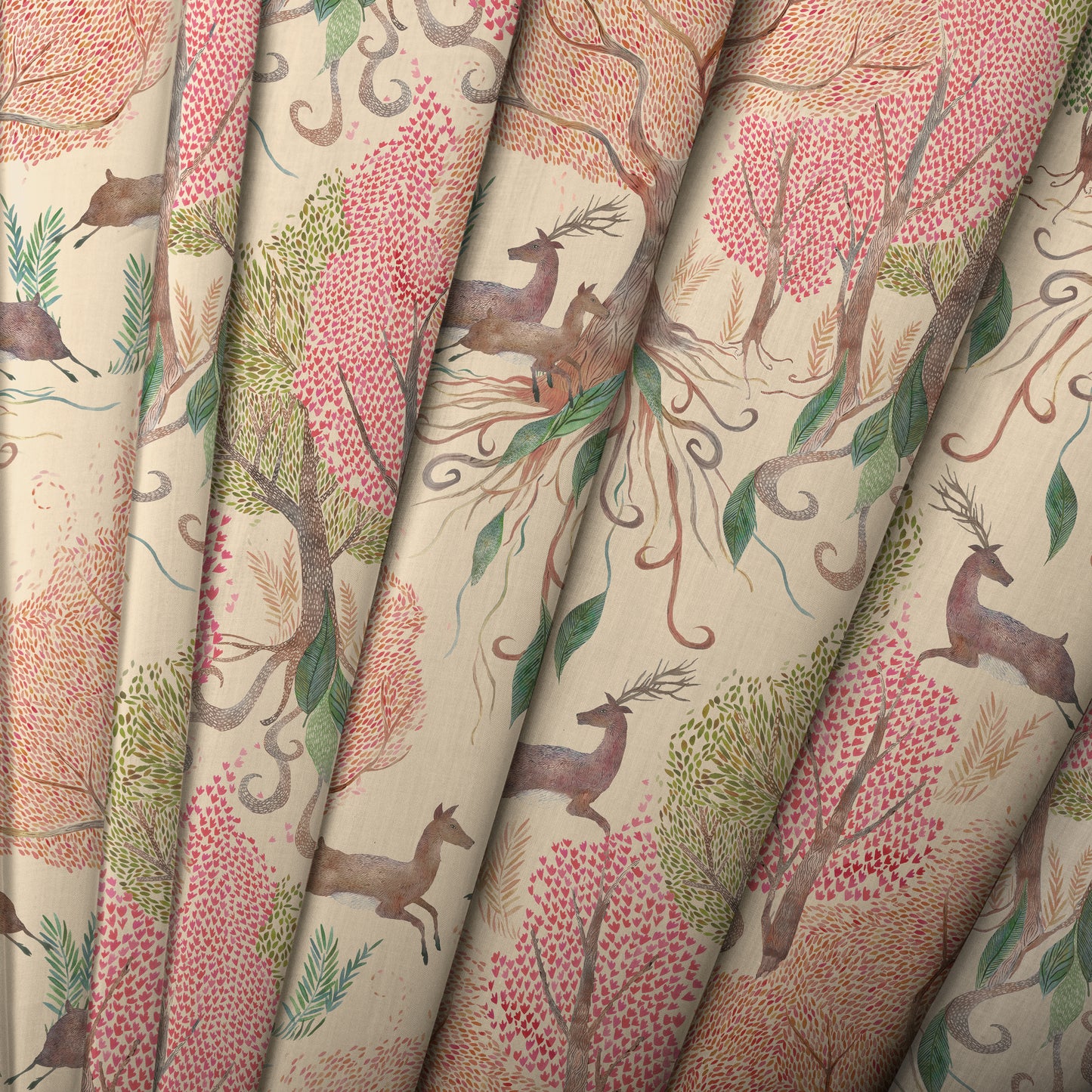 Willow Woods 140Cm Fabric Metre Blush