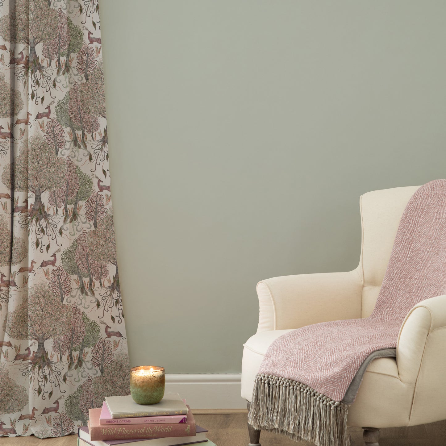 Willow Woods 140Cm Fabric Metre Stone
