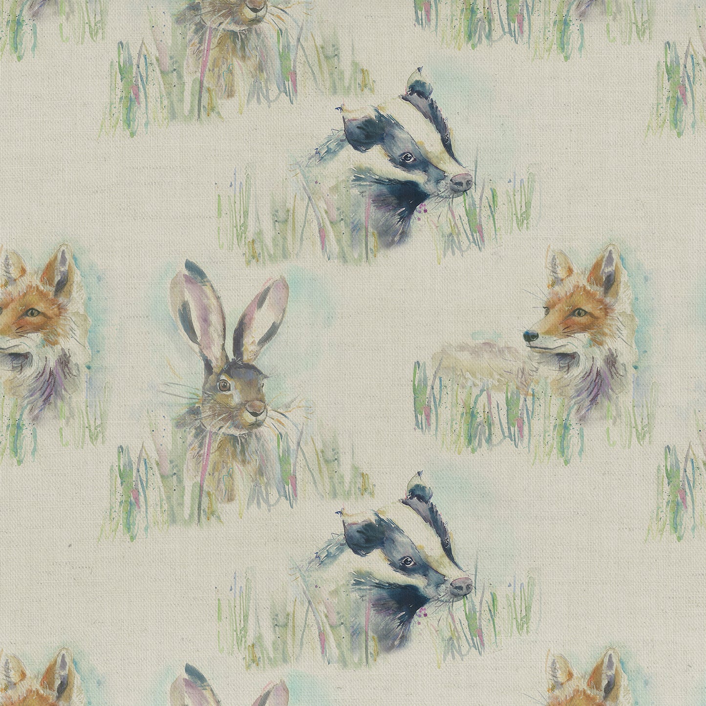Wodland Friends 150Cm Oil Cloth Metre - Linen