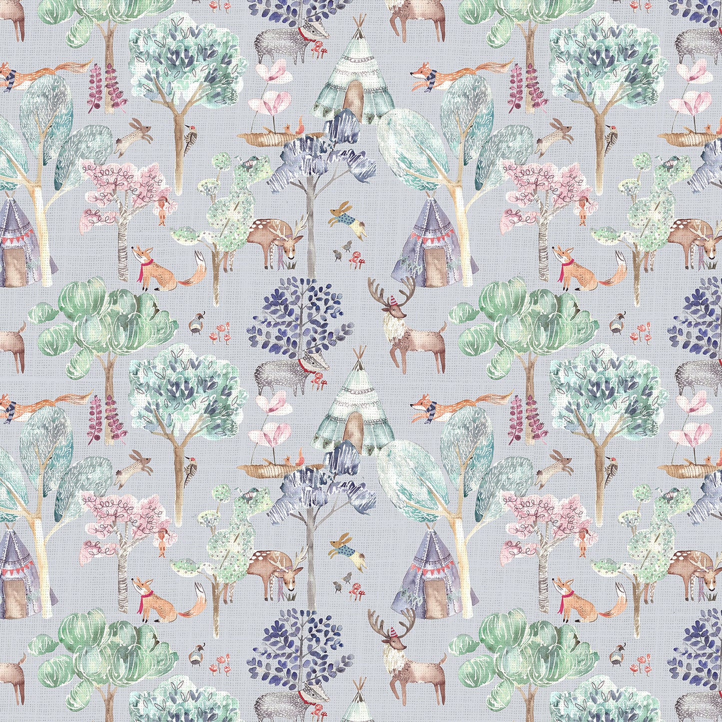 Woodland Adventures 145Cm Ann Fabric - Lilac Sample