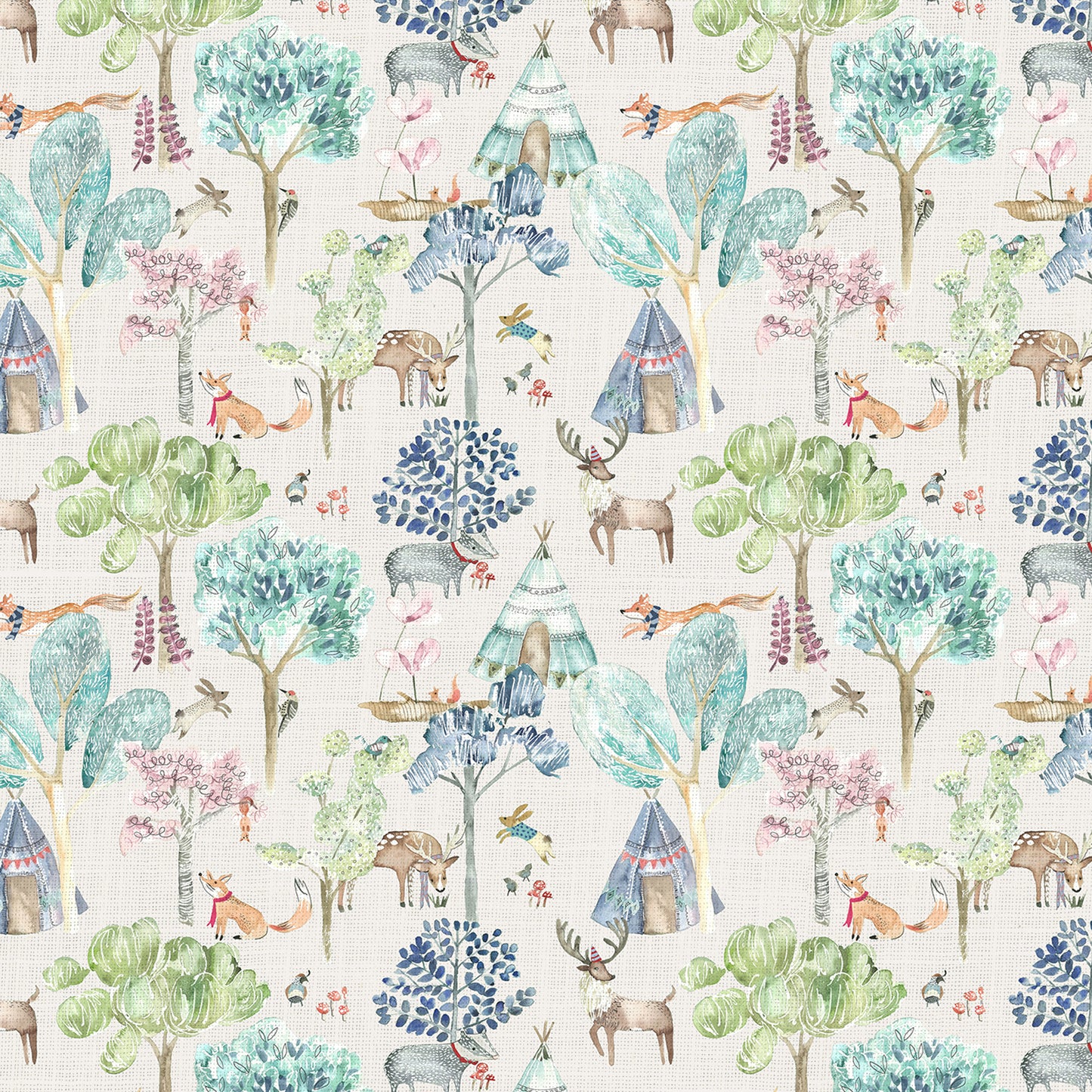 Woodland Adventures 145Cm Ann Fabric - Oat Sample