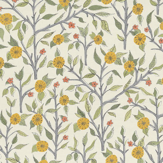 Yamuna 147Cm Helena Fabric - Sunflower Cream Sample